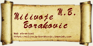 Milivoje Boraković vizit kartica